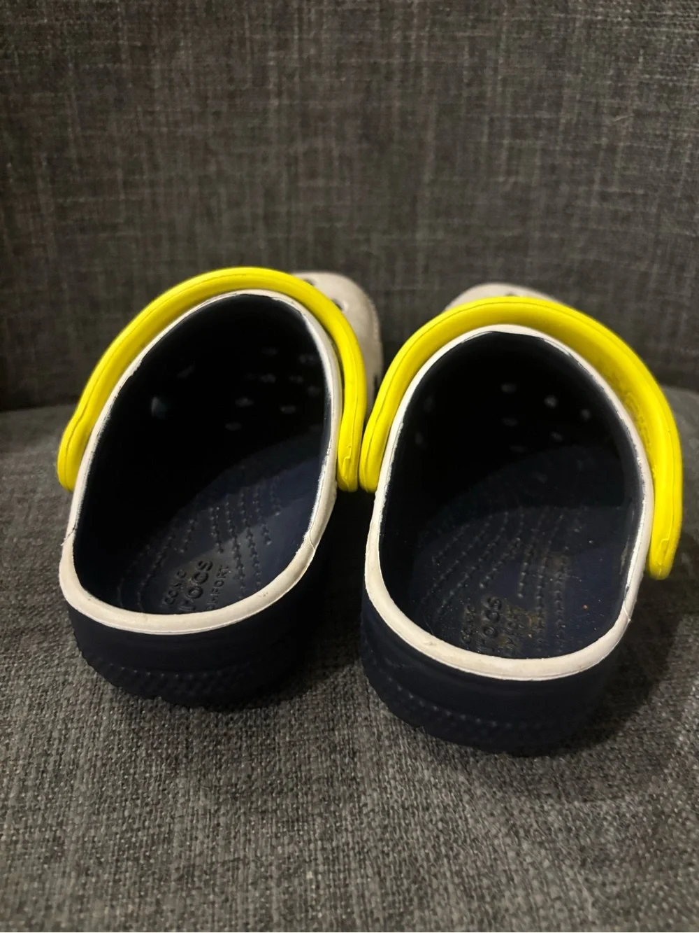Crocs Toddler Size 6 Shoes White Navy Yellow